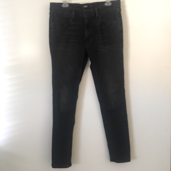 Hudson Zach Moto Skinny Washed Black Jeans sz 32 - Picture 2 of 9